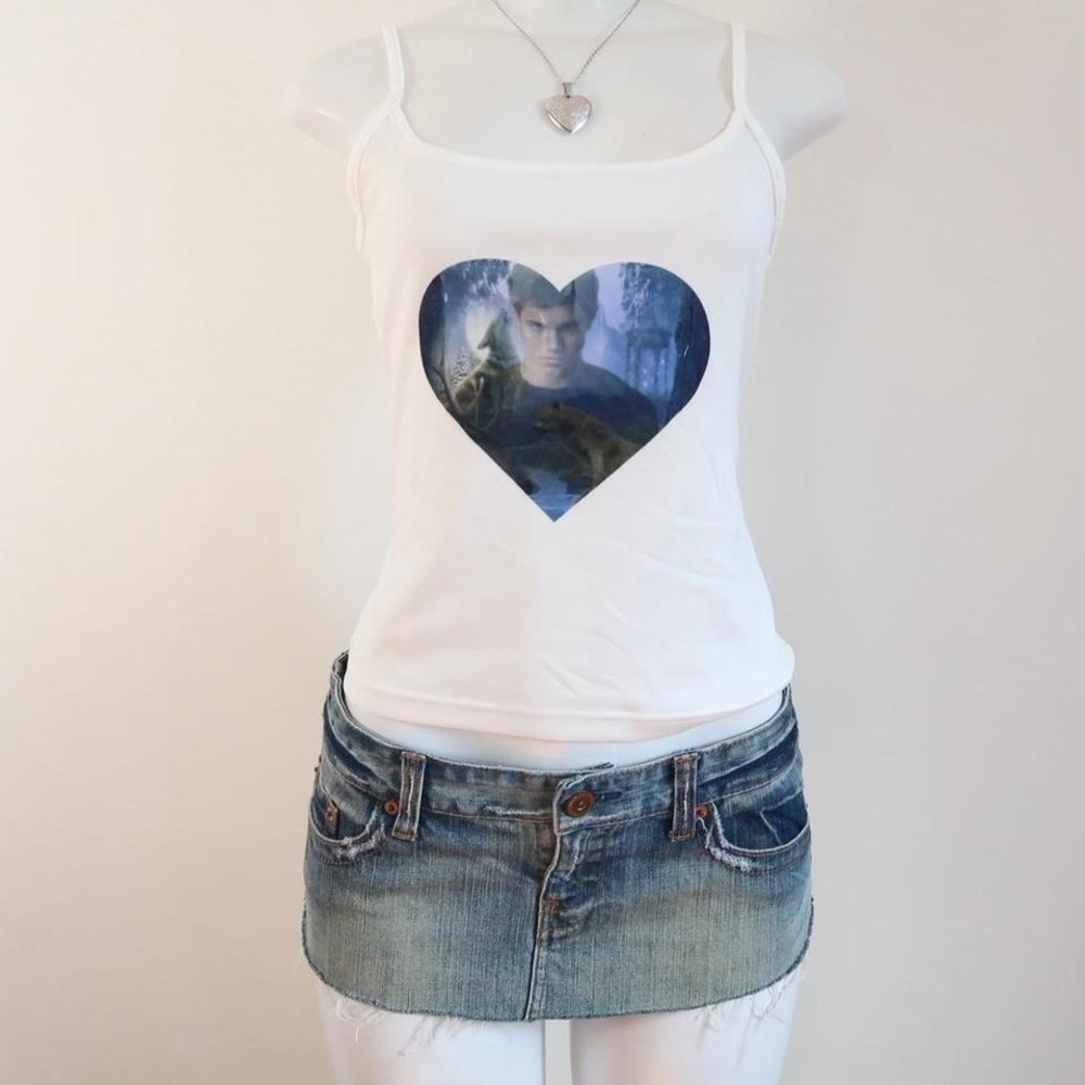 y2k‎ baby tee twilight jacob cami white movie graphic top